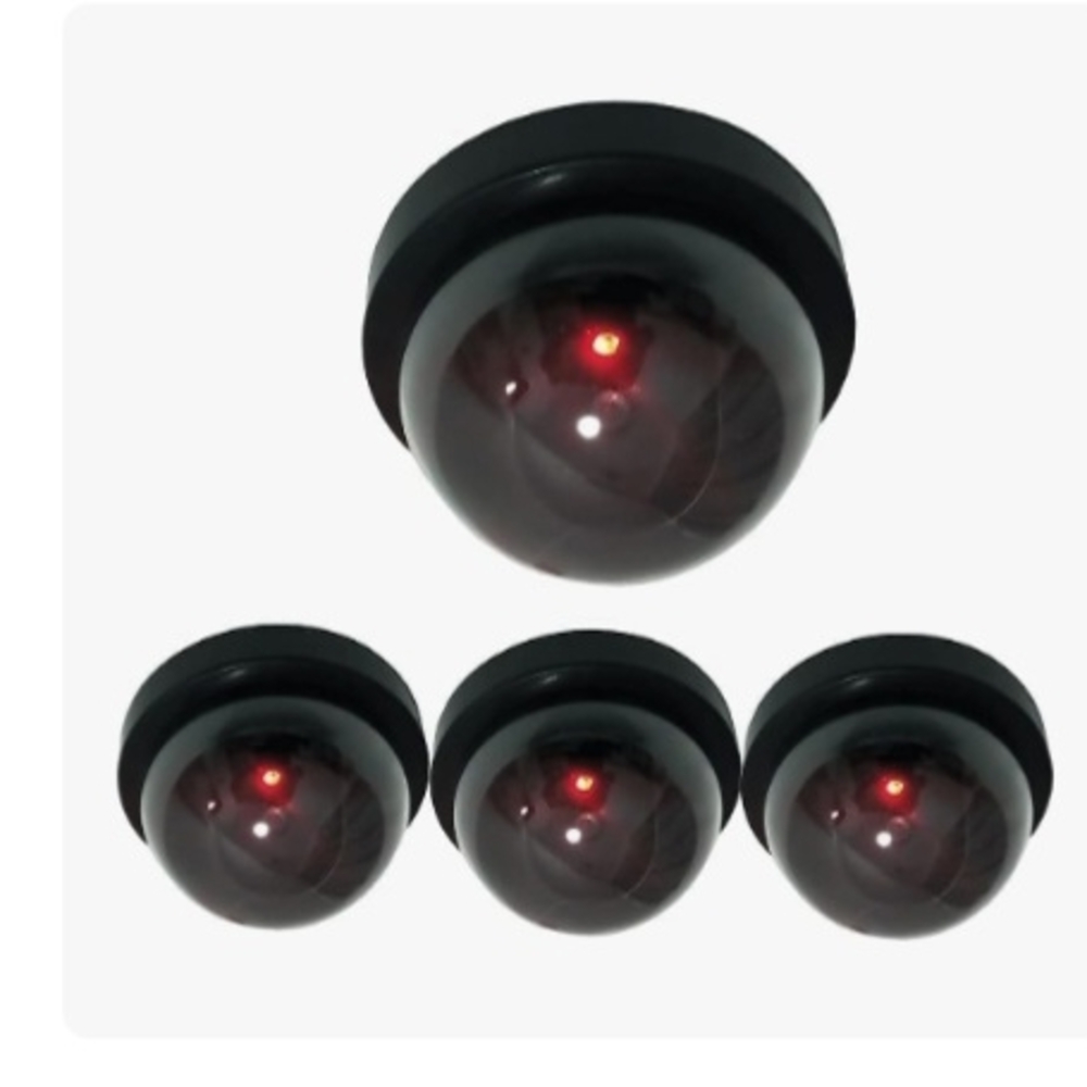 Set of 4 Black Dummy Security Cameras